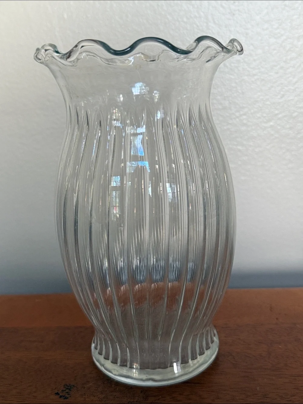 Clear Glass Ribbed Hurricane Vase - Home Accents!